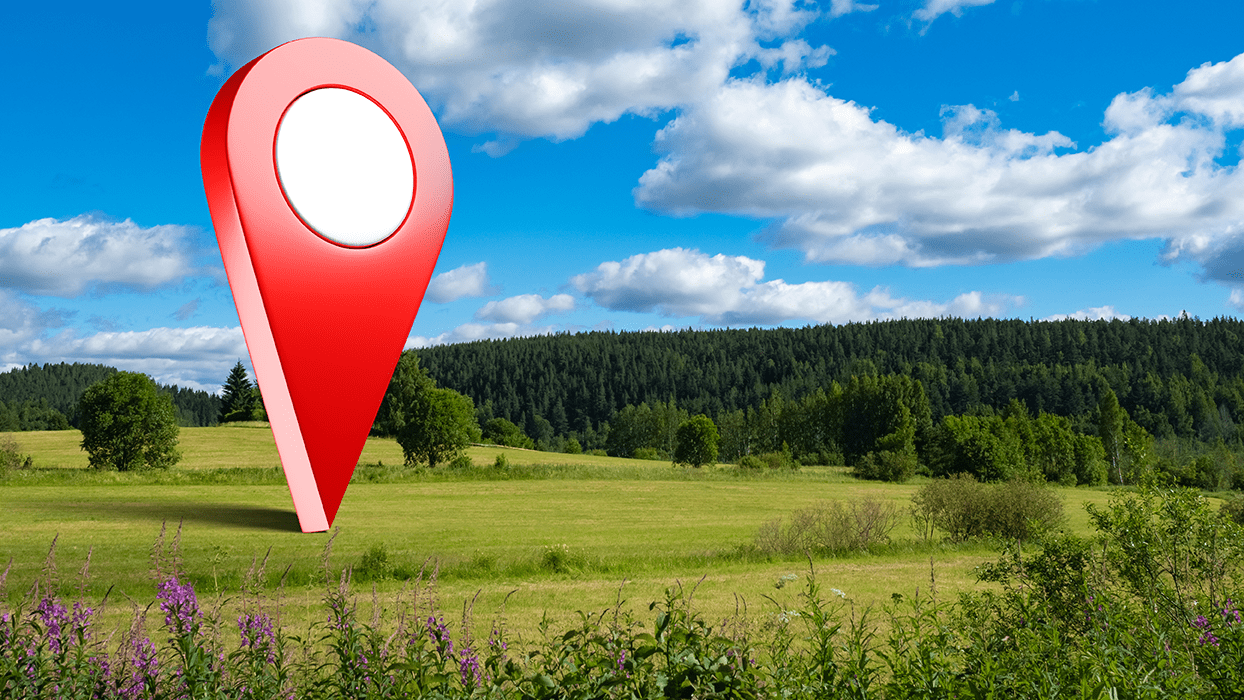 geotag superimposed on pasture