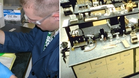 USDA NWRC employees working in a lab