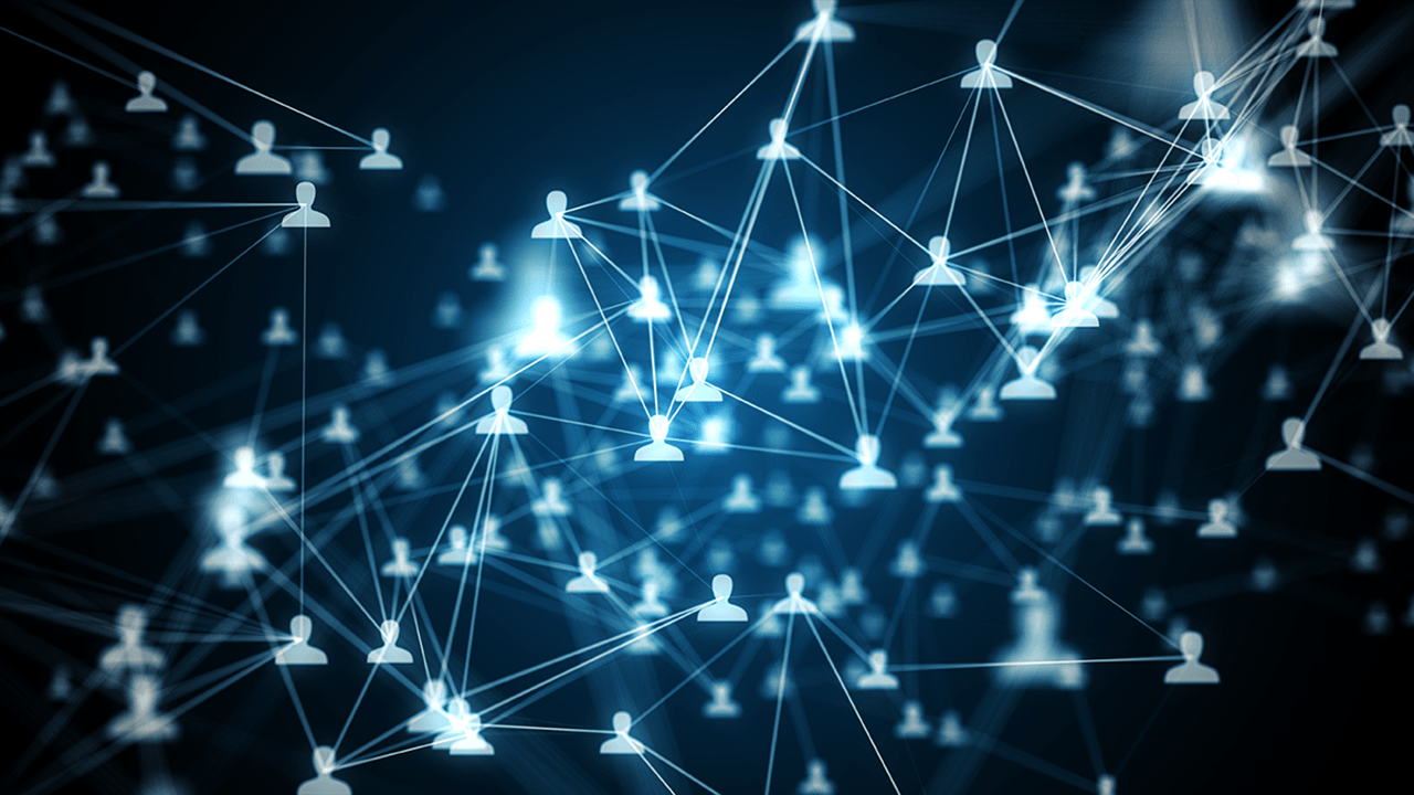 illustration depicting connecting people, or networking with others