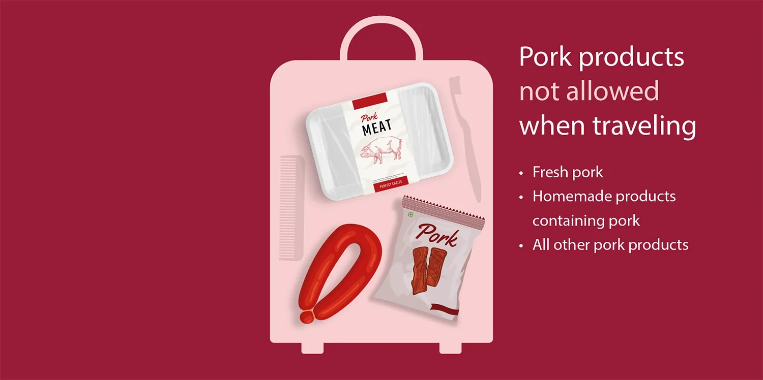 pork-products-not-allowed graphic showing which pork products are not allowed when traveling