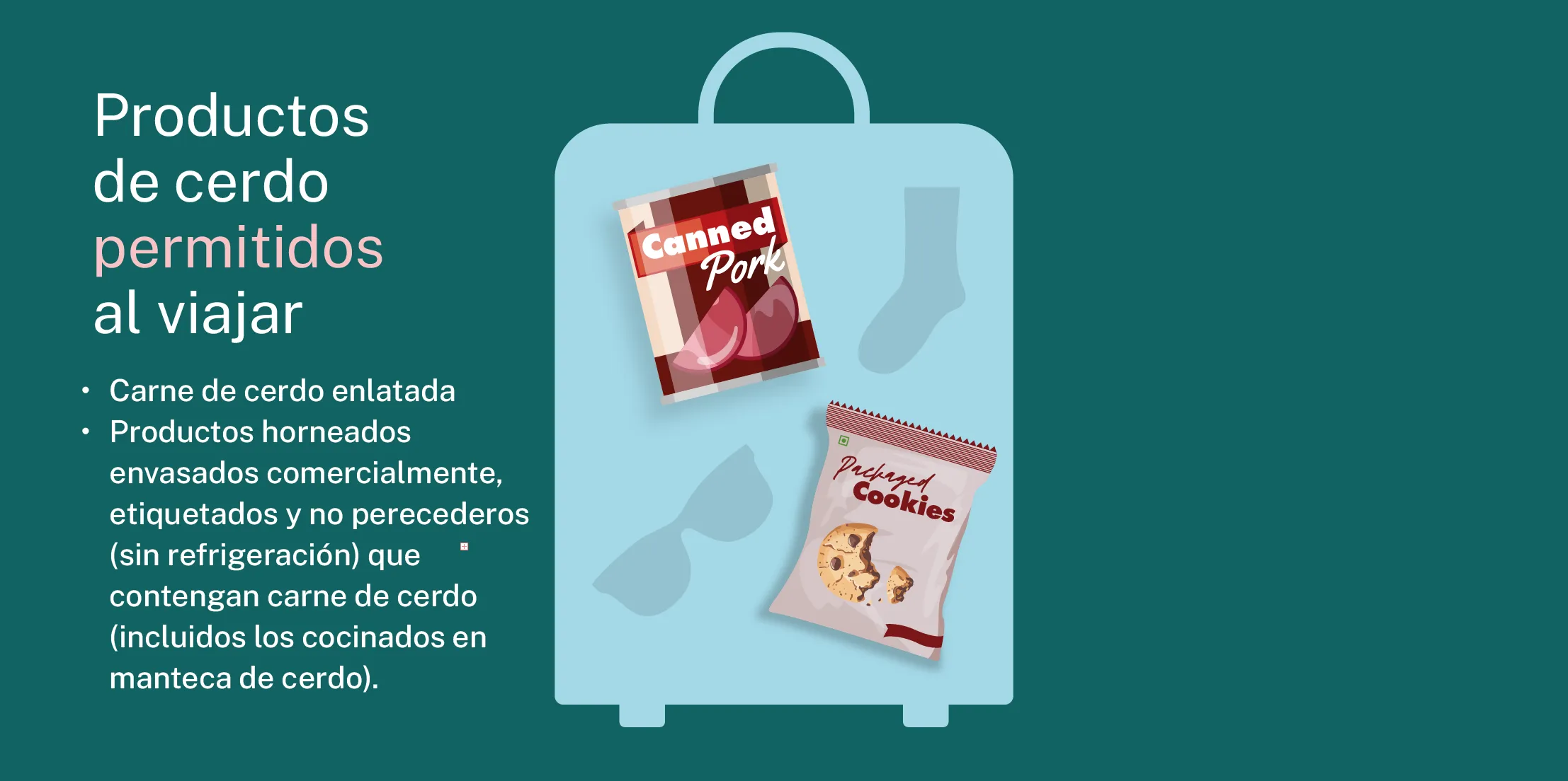 graphic showing examples of generally allowed products