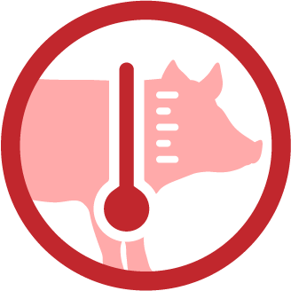 Pig with a fever icon