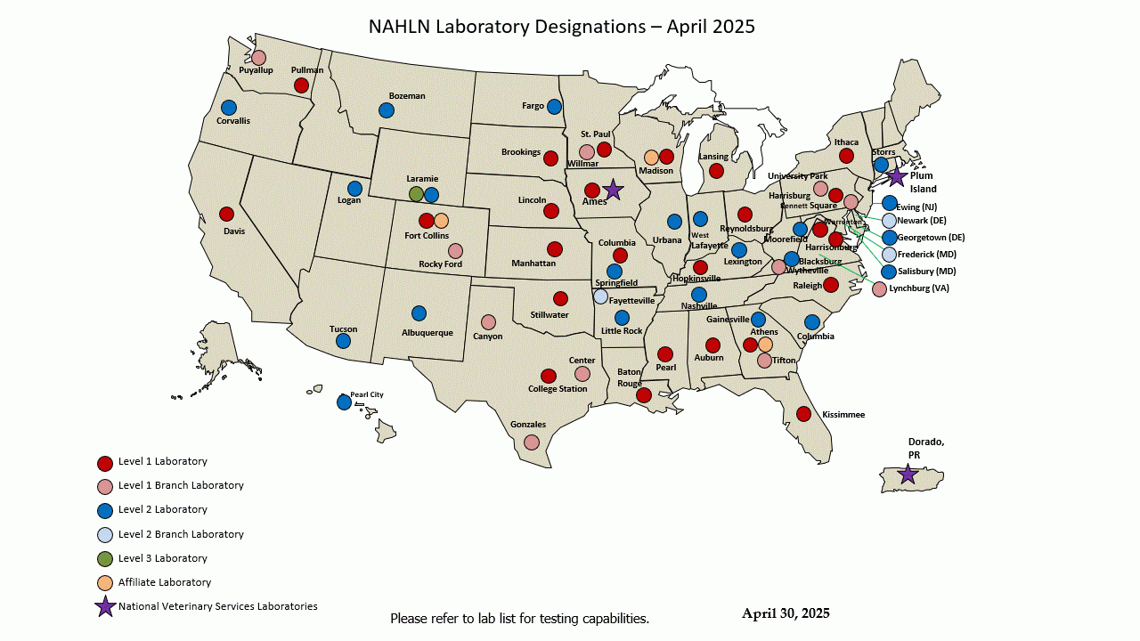 NAHLN labs map